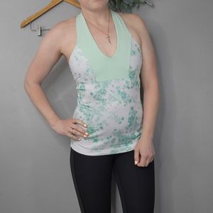 Lululemon Open Soul Green Floral Tank